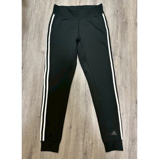 ADIDAS CLIMALITE ESSENTIALS PANTS 女款 黑色 三線 刺繡 縮口長褲 Size M