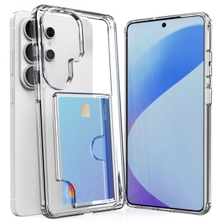 韓國 獨立插卡夾層 軟邊硬背 手機殼│S26 Ultra + S25 Edge FE S24 S23 S22