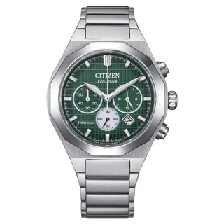 CITIZEN 星辰 Gents系列 CA4691-59X 光動能鈦金屬計時腕錶 綠面 41mm