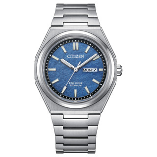 CITIZEN 星辰 GENT'S AW0130-85L 光動能超級鈦腕錶 藍面 39.5mm