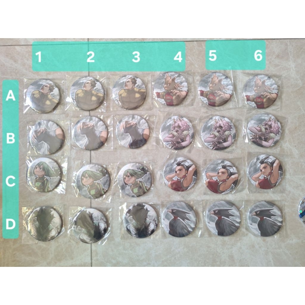 我的英雄學院 徽章 原畫 八百萬百 常闇踏陰 障子目藏 口田甲司 原畫展 芦戶三奈 砂藤力道 蛙吹梅雨