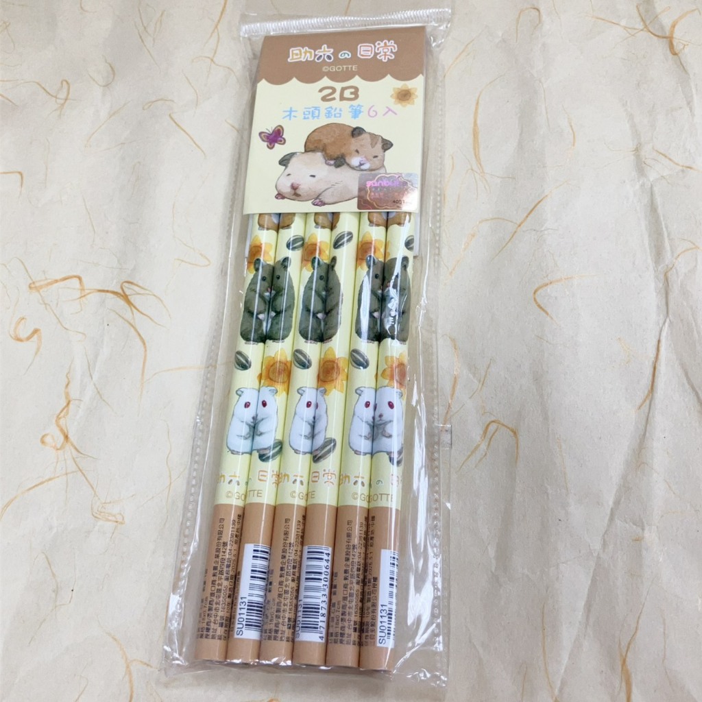 [細款-2B圓形木頭鉛筆-助六的日常-6入] 正版授權 助六的日常 木頭鉛筆 鉛筆 [SU01131A]