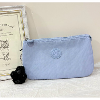 公司貨附發票 Kipling 灰藍色三夾層配件包-CREATIVITY L KPK132652DS10OS