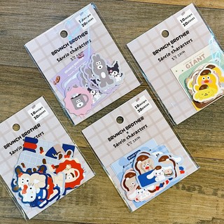 甜妞節慶♥台灣現貨♥【三麗鷗×早午餐兄弟聯名貼紙】日本正版 貼紙 手帳裝飾 裝飾貼紙 文具 kitty 吐司 布丁狗