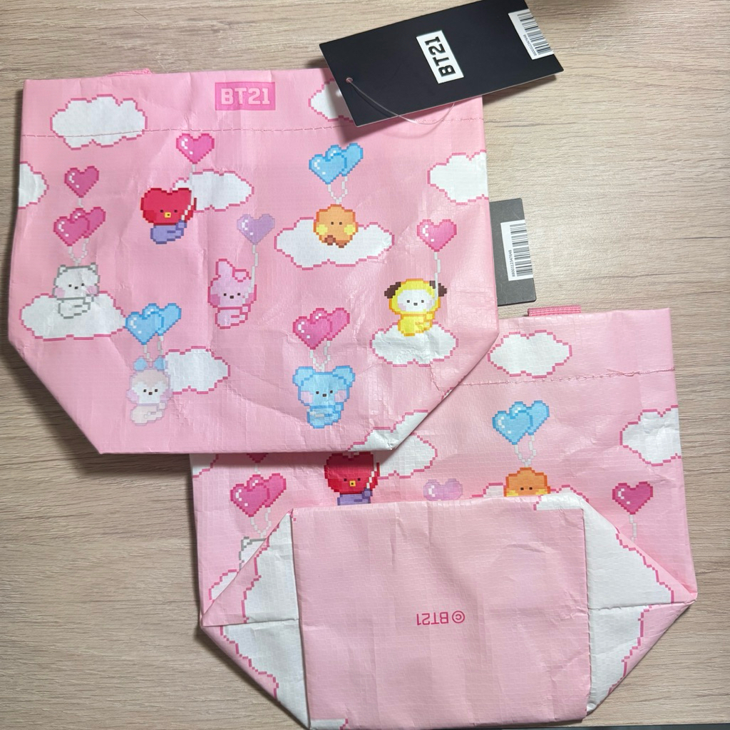現貨 當日出貨 正版韓國全新BT21 迷你基本款 (S) BTS 角色購物小袋 24*19.5公分
