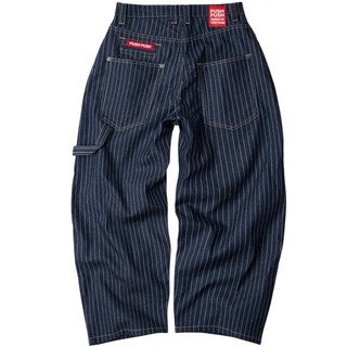 PUSH PUSH STRIPES PANTS V2 細條紋 寬鬆長褲 (深藍色) 化學原宿