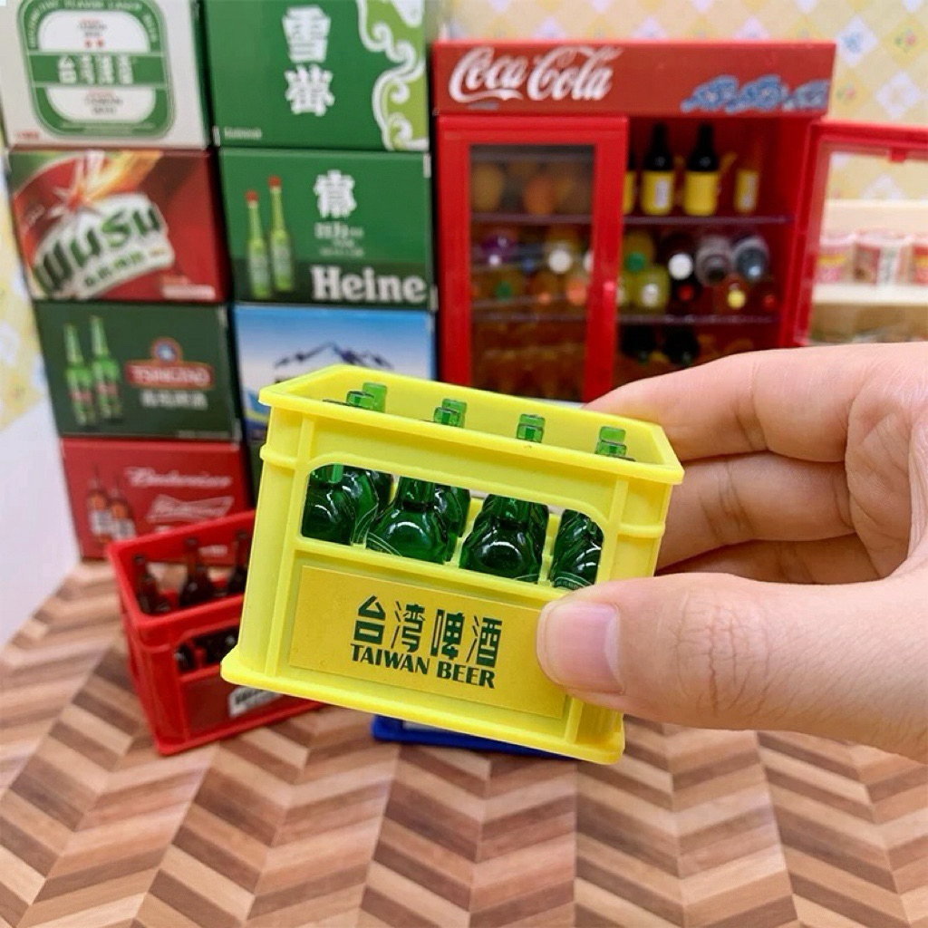 推車啤酒 袖珍啤酒微縮仿真 辦公室小物 金牌台啤啤酒小推車組 海尼根推車 創意小物場景拍攝道具 1664飲料罐食玩