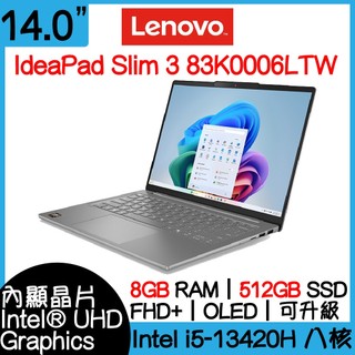 全新現貨🔥 Lenovo 聯想 IdeaPad Slim 3 83K0006LTW 灰｜i5｜8G｜512G｜OLED