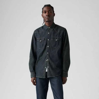 二手牛仔襯衫 GU Denim Shirt Dark Rinse M