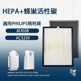 適用PHILIPS飛利浦 AC4558 AC3259 空氣清淨機AC4558/80 AC3259/80HEPA活性碳濾網