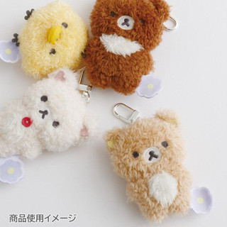 慕恩 Muen｜日本代購［預購］Rilakkuma 拉拉熊 小白熊 蜜茶熊 絨毛娃娃吊飾 花朵系列 鑰匙圈 包包吊飾