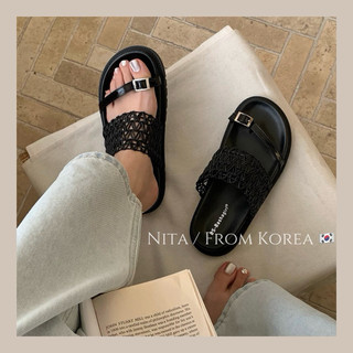Nita🇰🇷韓國帶回軟底2026套趾編織一字露趾拖鞋