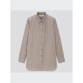 Uniqlo女裝 特級純棉條紋長襯衫 M號