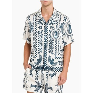 Rhude代購 Men's Regista Viscose Tile-Print Shirt Shorts