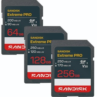 SanDisk 64G 128G 256G Extreme pro SD SDXC U3 4K V30 相機 記憶卡