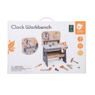 Classic World 木製時鐘工作台玩具 兒童玩具