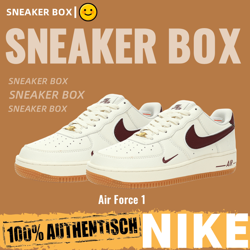 【U+】Nike 鞋 Air Force 1’07 "40周年/米白酒紅小鉤" 空軍一號 联名款 休閒運動板鞋 男女鞋