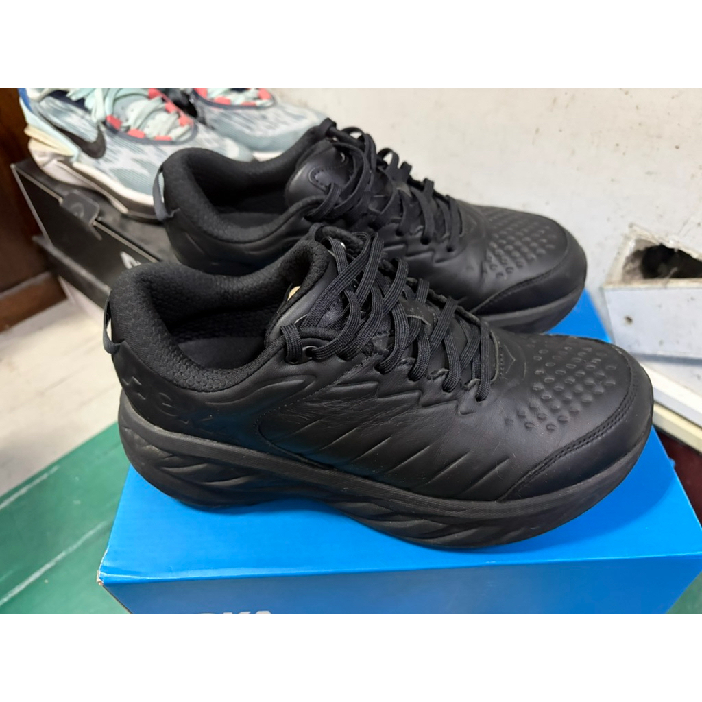 HOKA 男 Bondi SR Wide止滑 休閒鞋 黑 US10