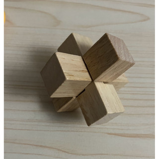 二手 木質 益智玩具 3根 孔明鎖 魯班鎖(長寬6.5cm)