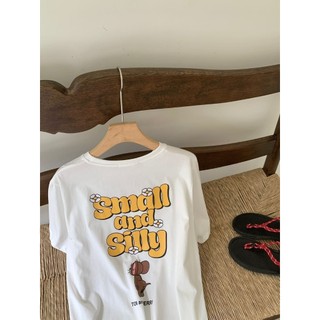 【CHILL】現貨 雙面印花｜正面小雛菊/背面Jerry寬鬆Tee 短袖T恤 落肩短T 美式復古 韓系穿搭 日常百搭
