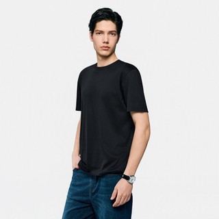 GIORDANO 男裝蠶絲柔滑修身短袖T恤【雙色任選】01026215