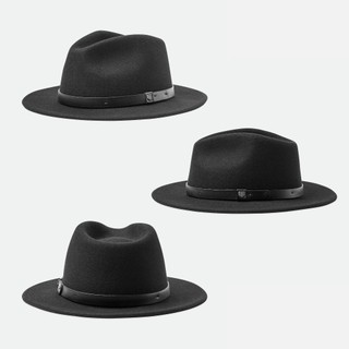 BRIXTON 紳士帽 MESSER FEDORA 黑色 素面紳士帽 大邊紳士帽 羊毛紳士帽 10763
