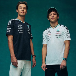 2026 賓士車隊聯名 AMG Petronas F1 Team Russell Kimi 短袖上衣 黑白