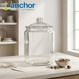 【anchor】美國安佳 儲物罐 7.6L 餅乾罐 飼料桶 玻璃罐 7600cc 7600mL 玻璃上蓋