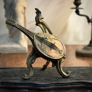 51257-法國古董黃銅曼陀林珠寶盒 Antique French Brass Mandolin Jewelry Box