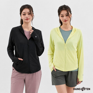 【Hang Ten】女裝-冰沙針織防曬連帽外套(多色選)