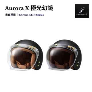 【Aurora X 極光幻鏡】智能感光變色泡泡鏡｜復古三扣式安全帽專用鏡片（智慧調光/全天候防眩光）