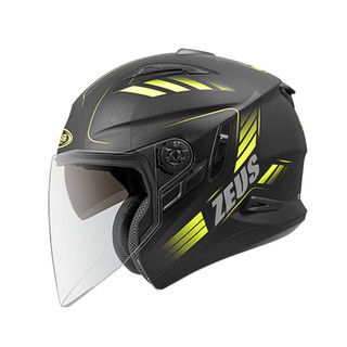 ZEUS瑞獅 ZS613B ZS-613B AJ10消光黑/黃 3/4罩安全帽 內墨片 全可拆內襯 重量輕盈