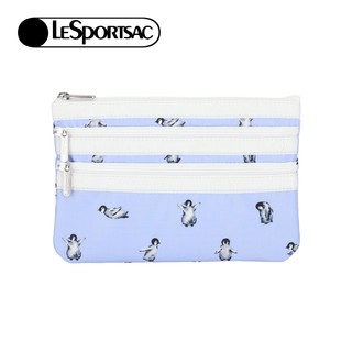 Lesportsac 3-Zip Cosmetic 三層拉鍊化妝包 收納包 盥洗包 女包(雪地小企鵝) 開學季禮物