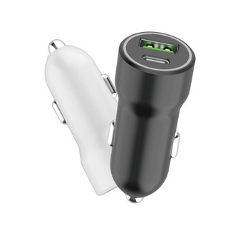 【MCK 科技麥守基】雙孔快充車用充電器1A1C車充20W 黑 /白 Type-C /USB-A MCK-Q220