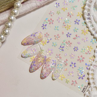 流光炫彩春色繁花 tomoni 美甲貼紙 貝殼光系列 浮雕貼紙 指甲貼紙 美甲用品 背膠 貼紙 手機殼裝飾貼紙
