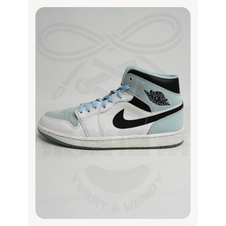 二手 US10 Air Jordan 1 Mid SE 'White Ice Blue' DV1308-104