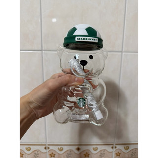 STARBUCKS星巴克-限定足球小熊玻璃TOGO冷水杯（容量-591毫升）全新商品