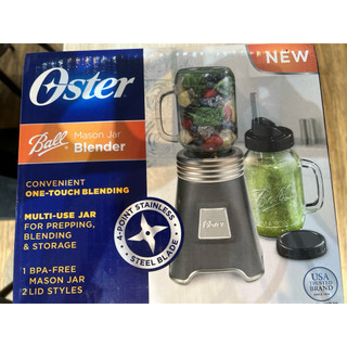 美國 Oster 奧士達Ball 經典隨鮮瓶果汁機，特色是使用 Mason Jar 梅森罐作為攪拌杯