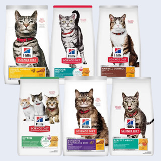 希爾思 Hill's 貓飼料 成貓 幼貓 室內成貓 配方飼料 完美體重 敏感腸胃與皮膚 泌尿道毛球控制 化毛排毛