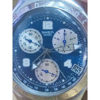 瑞士製SWATCH IRONY經典不鏽鋼精緻霸氣時尚三眼計時腕錶/男錶非ROLEX萬寶龍G-Shock元起標ORIS