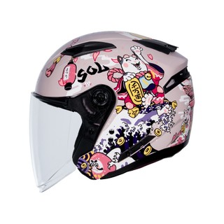 【SOL Helmets】SO-7E開放式安全帽 (招財貓 雪紡玫瑰/粉) ｜SOL安全帽官方商城
