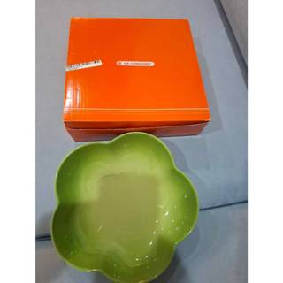 Le Creuset LC 花型盤 20cm 綠色｜全新附原盒｜法國瓷器