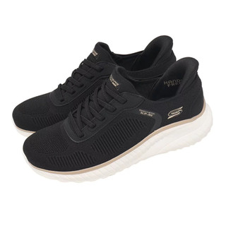 62-SKECHERS 女鞋 休閒鞋 懶人鞋 瞬穿 寬楦 黑 BOBS SQUAD CHAOS 117497WBKGD