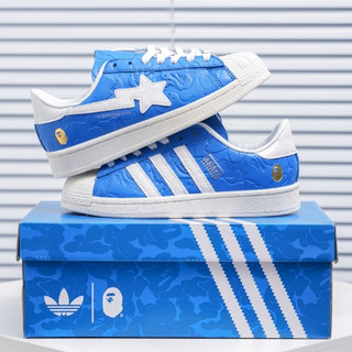 Adidas x BAPE 猿人頭聯名款 低筒 時尚板鞋 生活休閒鞋 舒適百搭 通勤鞋