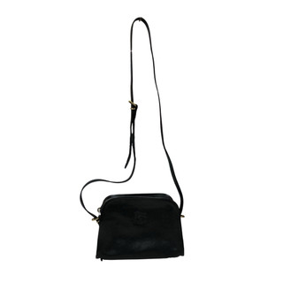 【台北公館店】肩背包 IL BISONTE 等級B 黑色 Leather crossbody bag 二手寶物工廠