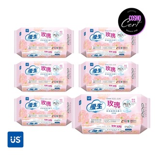 【US 優生】香氛純棉洗臉巾 珍珠紋 特厚型 玫瑰PLUS 70抽x6包