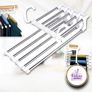 Gantungan Hanger Kastok Baju Multi Fungsi 5in1 Stainless