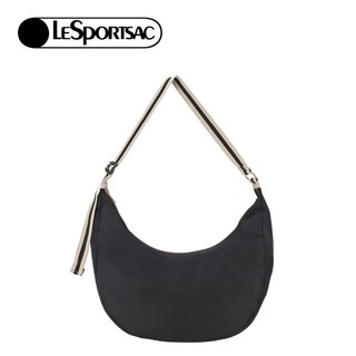 Lesportsac Large Hammock Adjustable Bag 時尚大型斜背包 月亮包 (黑米拼色)