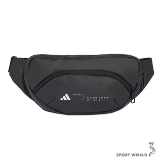 Adidas 腰包 斜背包 防潑水 網布背板 黑【運動世界】KG8018