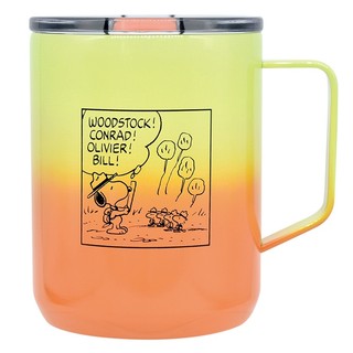 大西賢製販 Snoopy 保溫保冷不鏽鋼馬克杯 L 450ml 史努比 漫畫 綠橘 OS76878